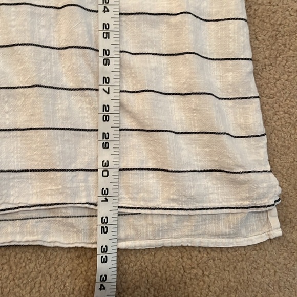 XL Apt. 9 Casual Striped Oversized Button Down Shirt , 100% cotton, white & blue - Picture 7 of 14